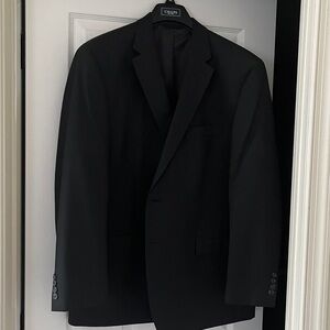 Chaps Black with White Pinstripe Suit Jacket